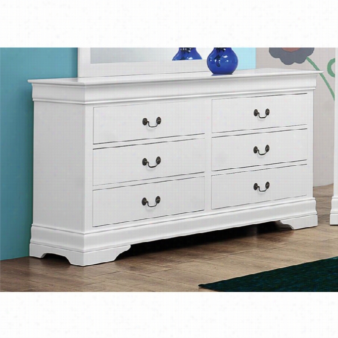 Coadter  Louis Philippe 6 Drawer Dresser In White