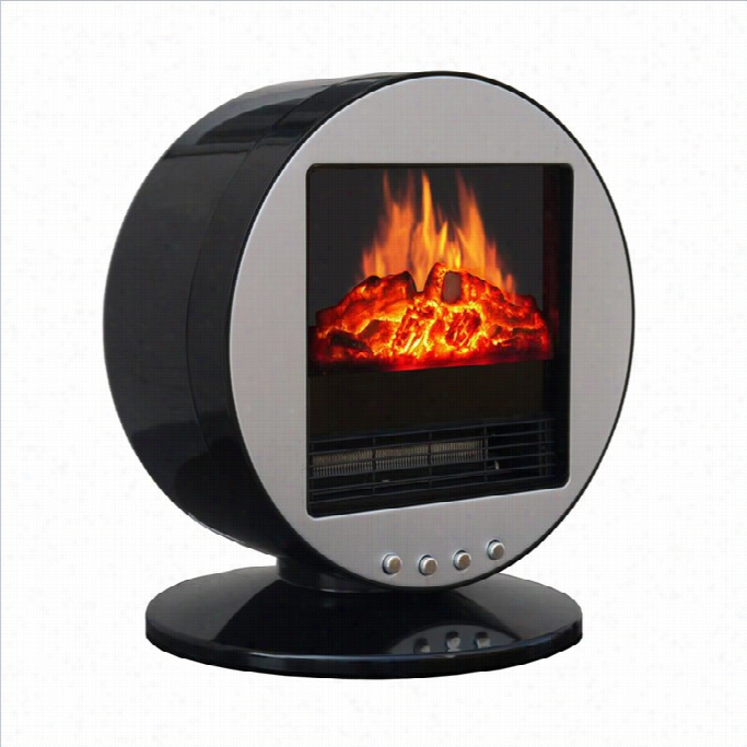 Corliving Desktop Fireplace Space Heater In Black And Silver