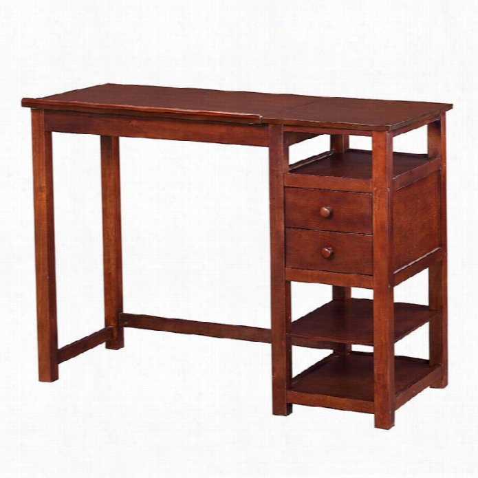 Dorel Living Counter Heught Drawing Table With Storage In Walnut