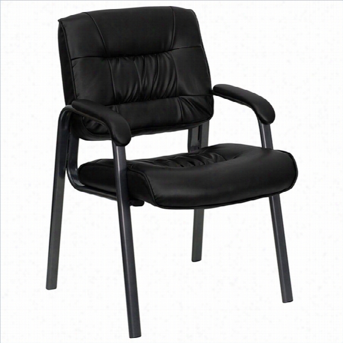 Flash Furniture Executive Side Guets Chair In Black With Titanium Frame