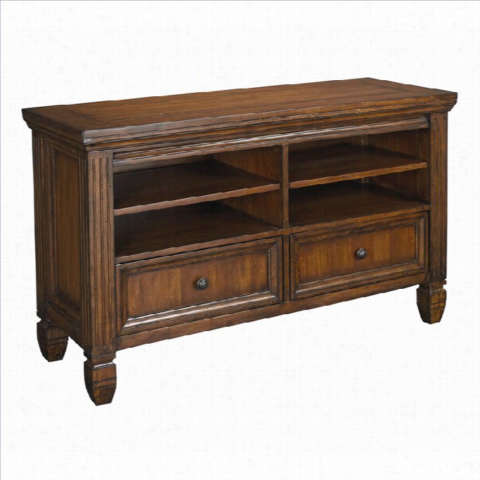 Hammary Hidden Treasures Entertainm Ent Console  In Oak Finish