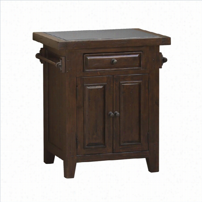 Hillsdale Tuscan Retreat Granite Top Kitchen Island In Rustic Mahogany