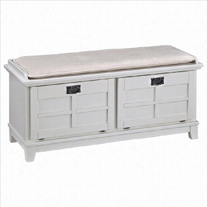 Home Styles Arts And Rafrs Upholstered Bench In White