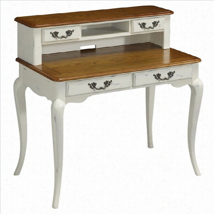 Home Styles French Countrysid Estudent Desk And Hutch In Oak And Rubbed White