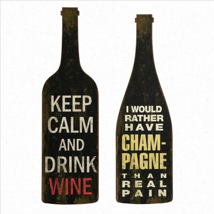 Imax Corporatioh Lasalle Wine And Champagne Wall Decor (set Of 2)