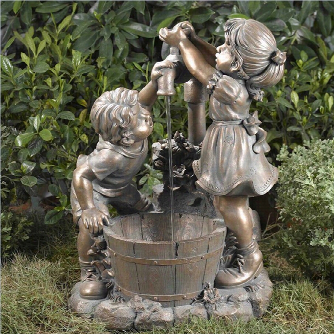 Jeco Boy And Girl Water Fountain Without Light