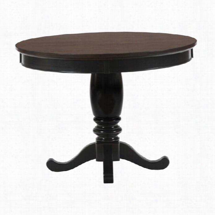 Jofran Braden 42 Round Wood Pddestal Dining Table In Black