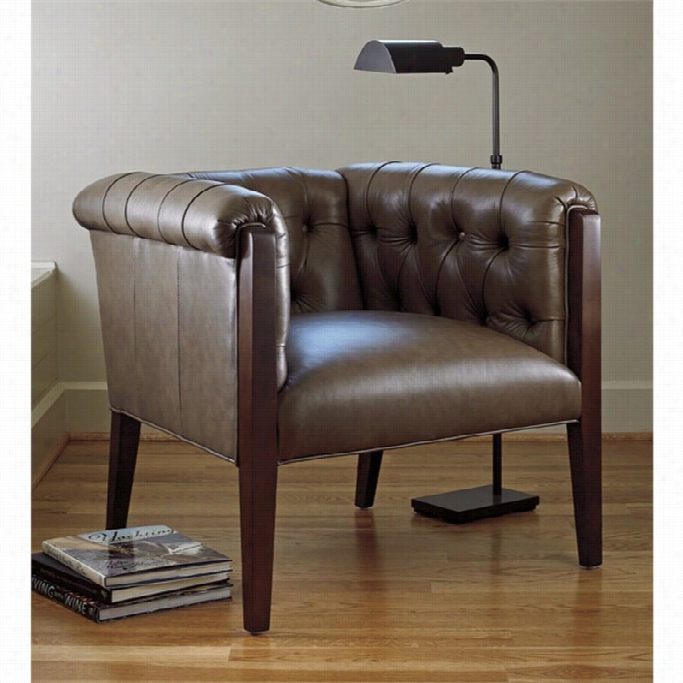 Lexington Oyster Bay Brookville Leather Arm Chair In Millstone