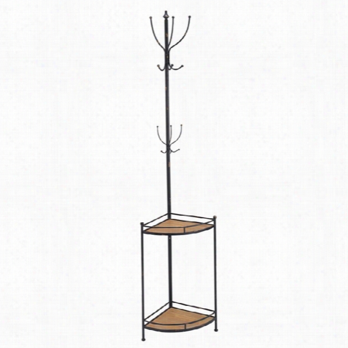 Linon Corner Coat Rack In Black