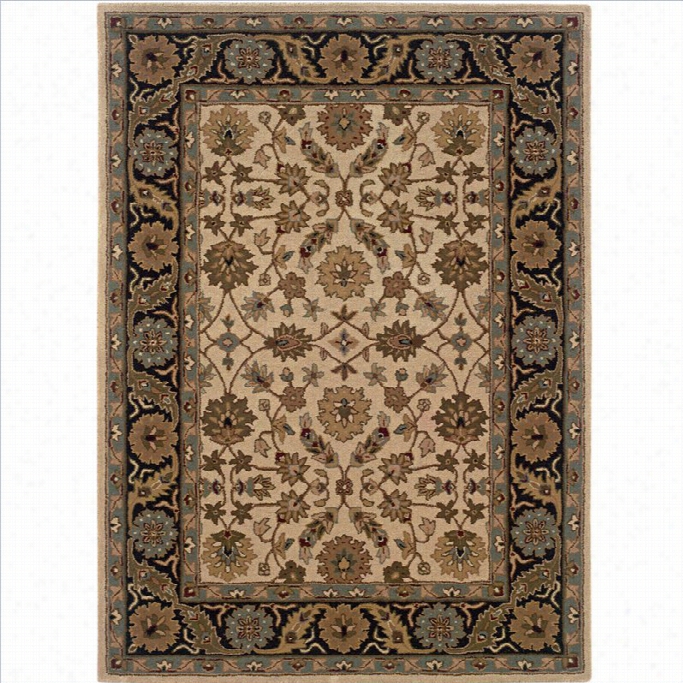 Linon Rugs Trko Traditional Rectangular Rea Rug In Ivory And Black-8' X 10'