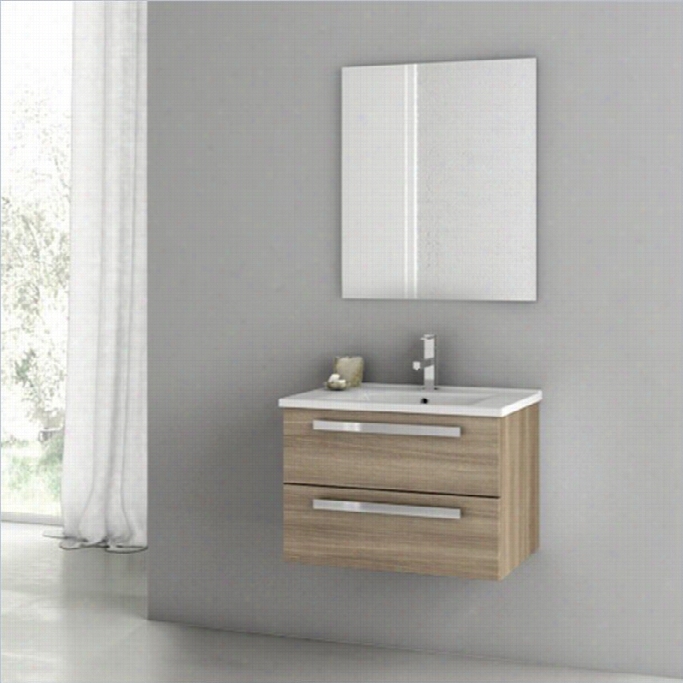 Nameek's Ac F Daidla 24 Wall  Mounted Bathroom Vanity Set In Style Oak