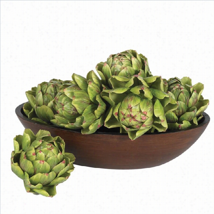 Nearly Natural 5 Artichoke In Green (set Of 6)