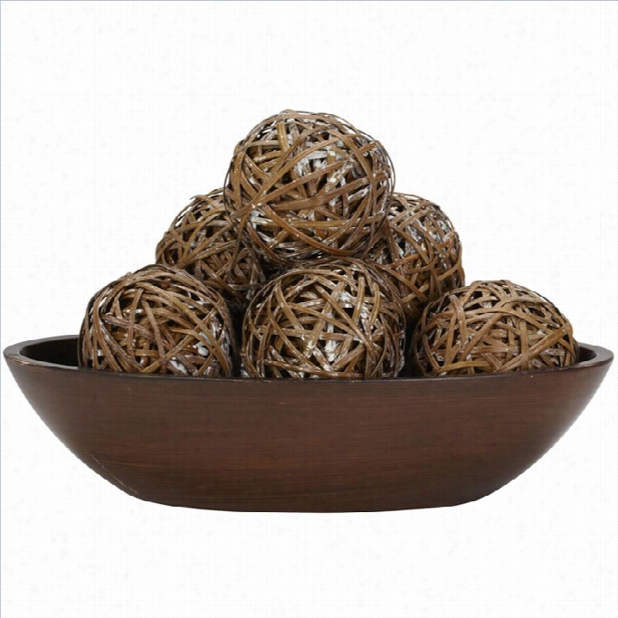 Nearly Natural Decorative Balls In Brown (set Of 6)