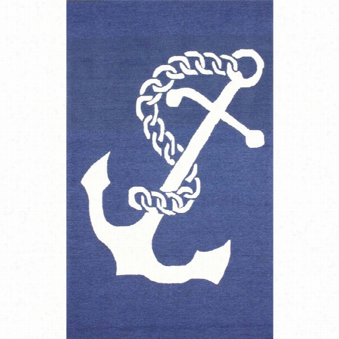 Nuloom 4' X 6' Hand Hooked Ahoy I Ndoor And Outdoor Area Rug In Navy