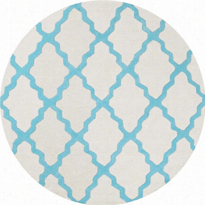 Nuloom 6' X 6' Hand Hooked Marrakech Trellis Round Rug In Turquoise