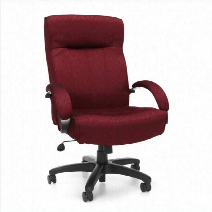 Ofm Big And Tall Executive Highh-back Office Chair In Burgundy