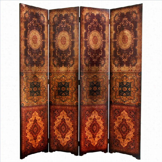 Oriental Furniture 6 ' Tall Olde-worlde Baroque Room Divider In Brown