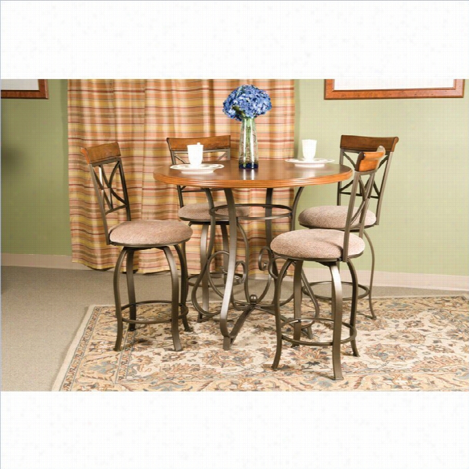 Powell Furniture Hamilton  5ppiece Dinig Set In Meium Cherry