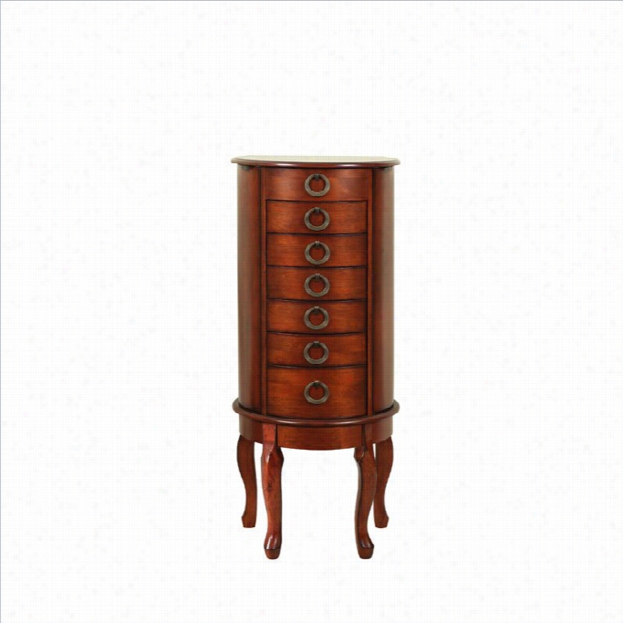 Powell Jewe Lry Armoire In Woodland Cherry