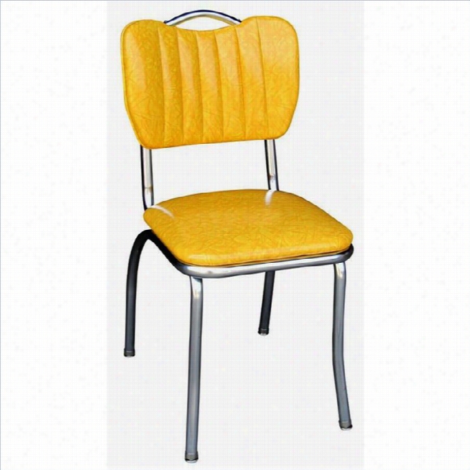 Richardson Seating Retro 1950s Handle Back Diner Side In Cracked Ice Yellow