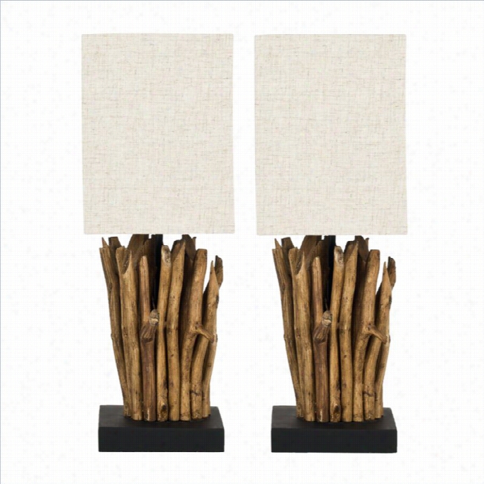 Safavieh Aspen Branch Mini Table Lamp With Linen Shhade (set Of 2)