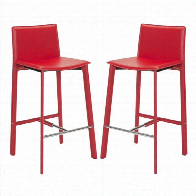 Safavieh Journey 30 Bar Stool In Red (set Of 2)