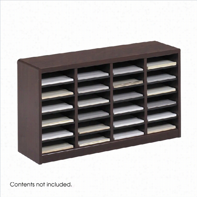Safco -z Stor Mahogany Wood Mail Organizer - 24 Commpartments