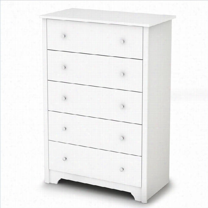 Souty Shore Breakwater 5 Drawer Chest In Pure Happy Finish