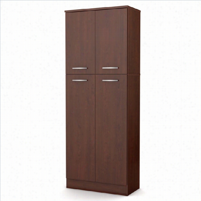 South Shore Fiesta Storage Pantry In Royal Cherry