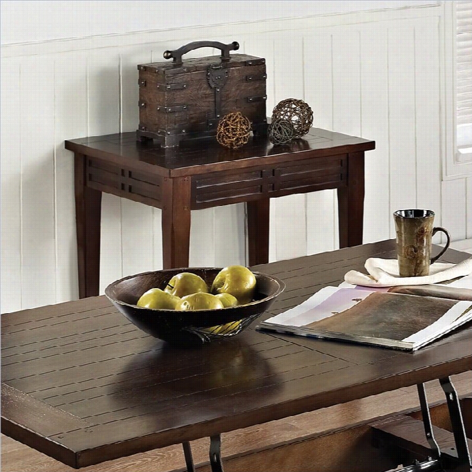 Steve Silver Company Crestline End Table In Distressed Walnut