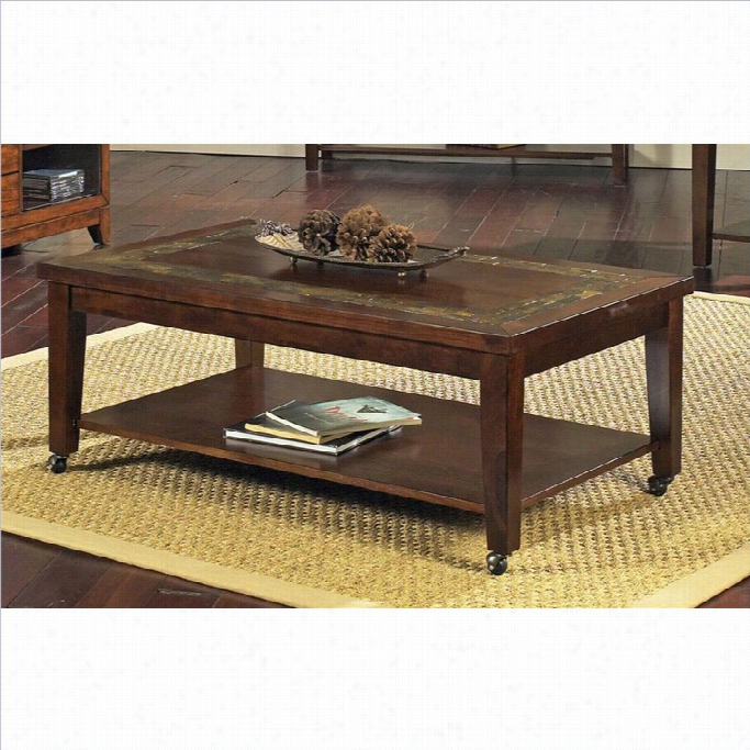 Steve Silver Ocmpany Davenport Slate Cocktail Table With Locking Casters