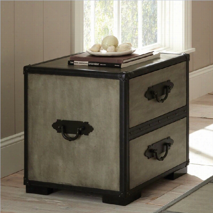 Steve Silver  Company R Owan End Table In Weatheed Gray Finish