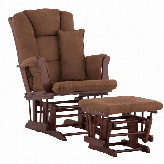 Stork Craft Tuscany Glider And Ottoman In Cherry And Chocolate