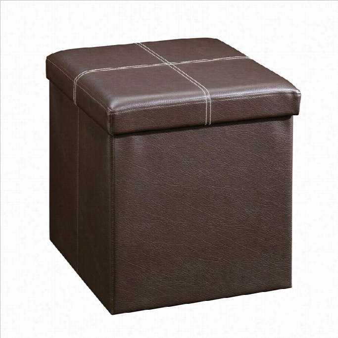 Studio Rta Begninings Snall Faux Leather Ottoman In Brown