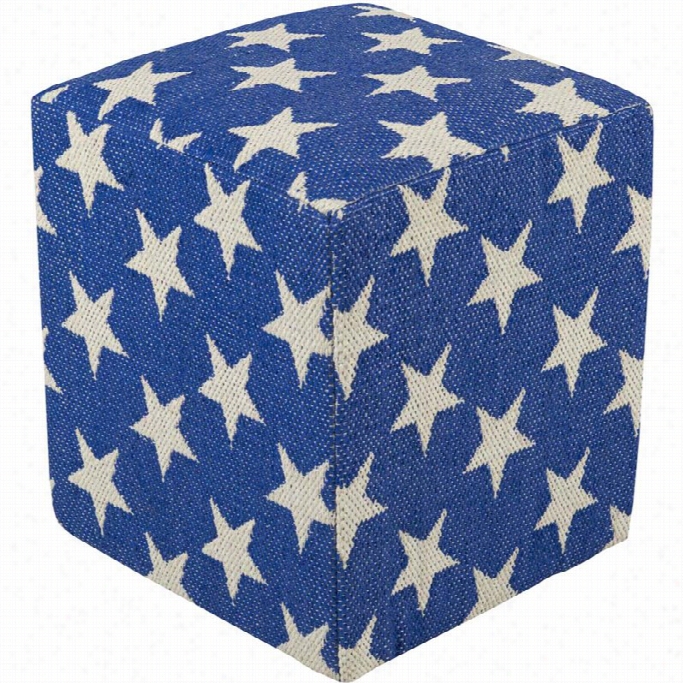 Surya Picnic Cube Pouf Ottoman In Obalt