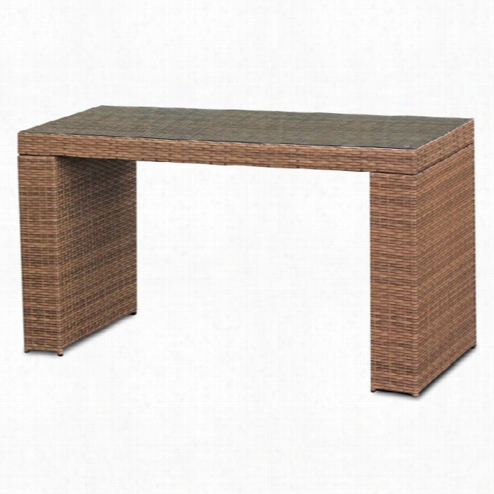 Tkc Laguna Outdoor Wicker Bar Table In Caramel