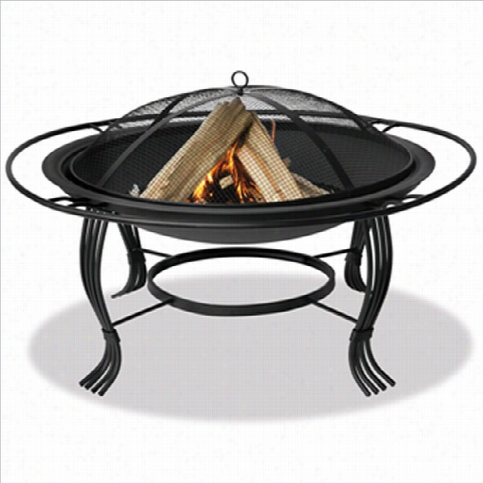 Uniflame 34.6 Inch Firepit With Outer Rin G In Black