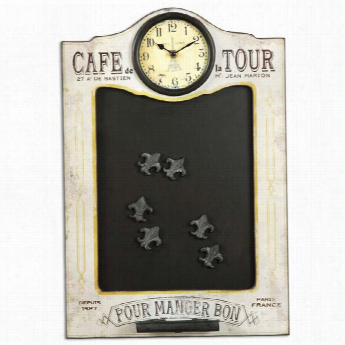 Uttermost Cafe De La Tour Chalkbosrd And Clock