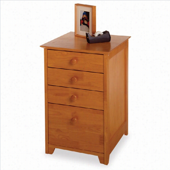 Winsome 4 Drawer Wood Vwrtical Filing Cabinet In Honey Pine