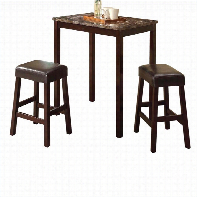 Acme Furniture Idris 3 Piece Pack Counter Heiightt  Set In Espresso