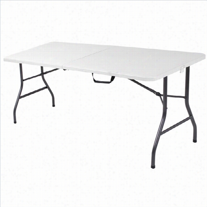 Ameriwood Cosco 6' Metal Center Folding Table In White