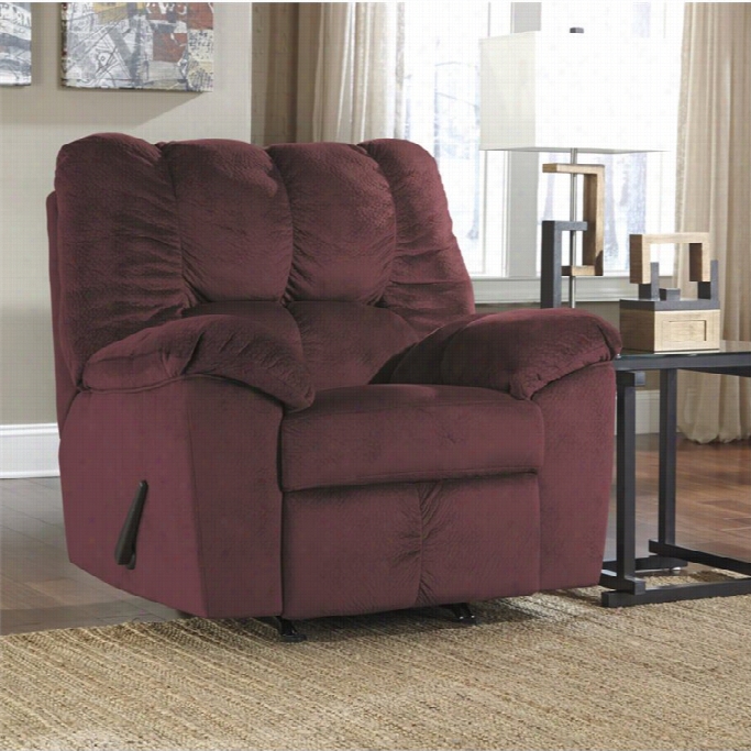 Ashley Julson Fabric Rocker Recliner In Burgundy