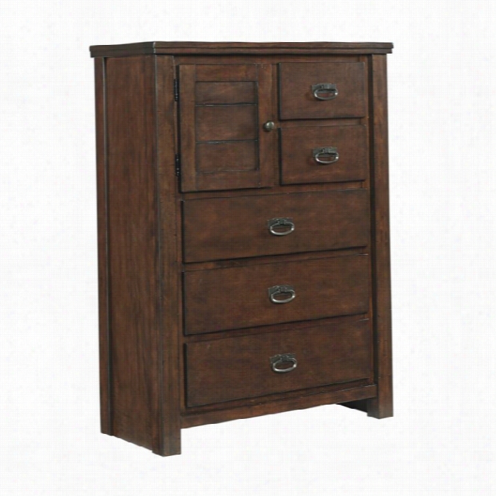 Ashley Ladiville 5 Drawer  Woood Chest In Rustic Brown