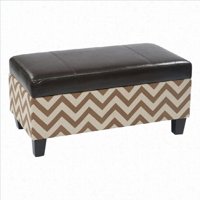 Avenue Sixhudson Storage Ottoman In Zig Zag Espresso