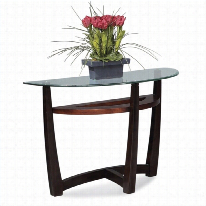 Bassett Mir Ror Elation Hhalf Moon Glass Topp Console Table In Cappucino