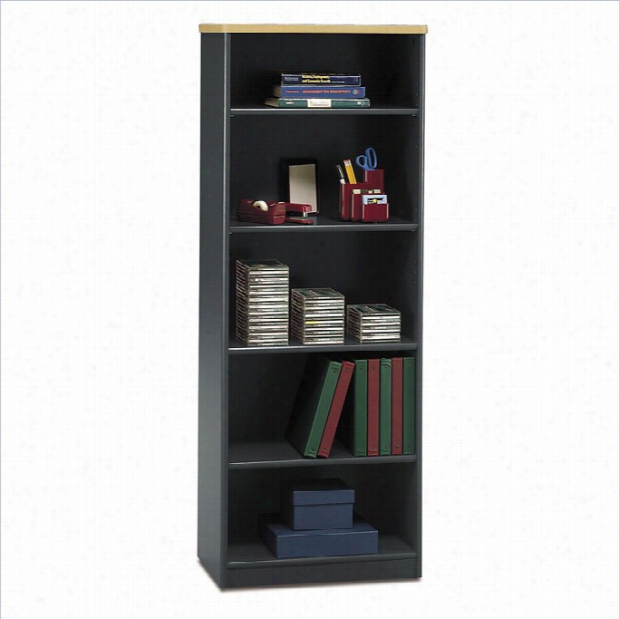 Bush Bbf Series A 26w 5-shelf Bookcase In Beech