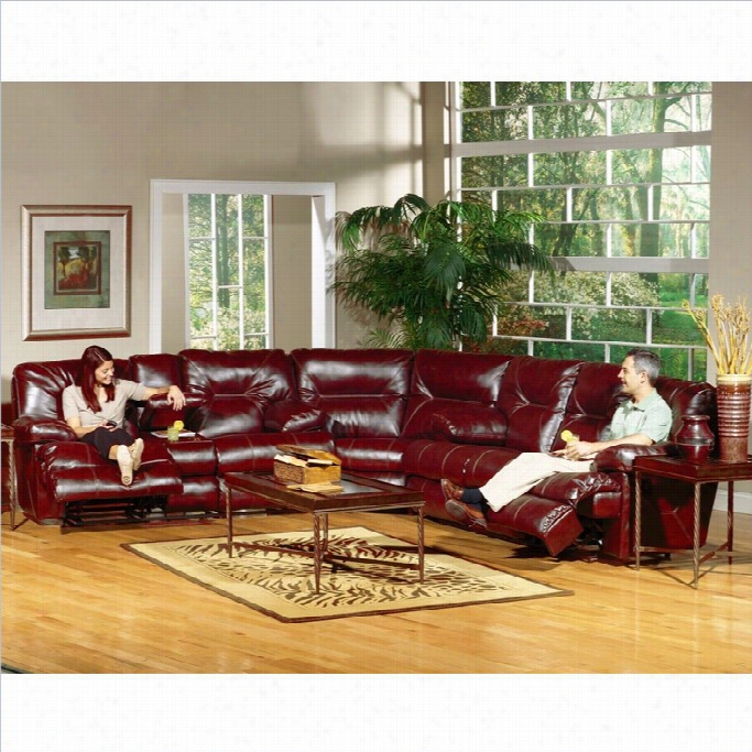 Catnapper Cortez 3 Piece Sectional Couch In Red