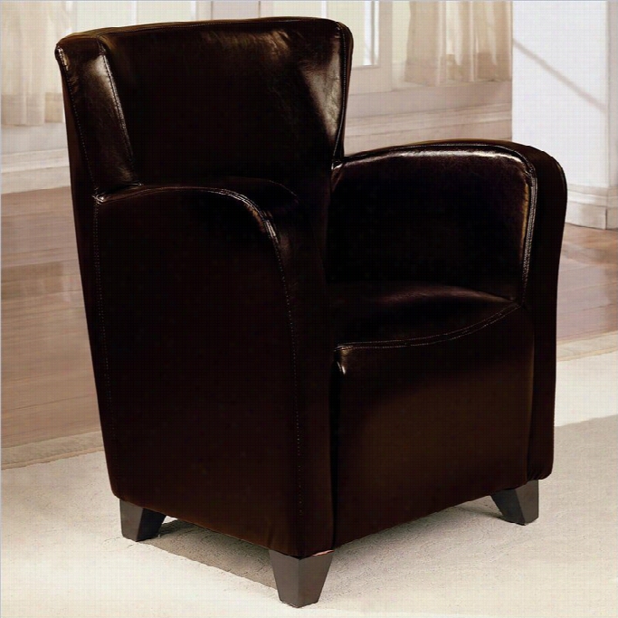 Coaster Accent Faux Leather Club Chair In Brown