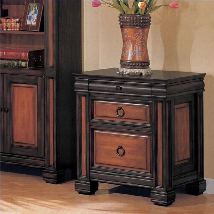 Coaster Chomedey 2 Drawer File Cabinet In Black And Cherry