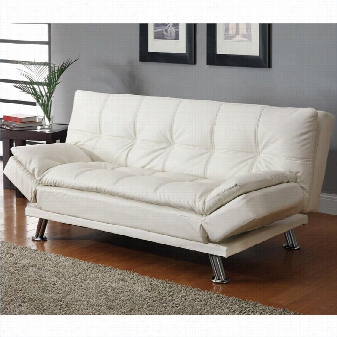 Coaster Contemporary Sstyled Sofa In Whtie